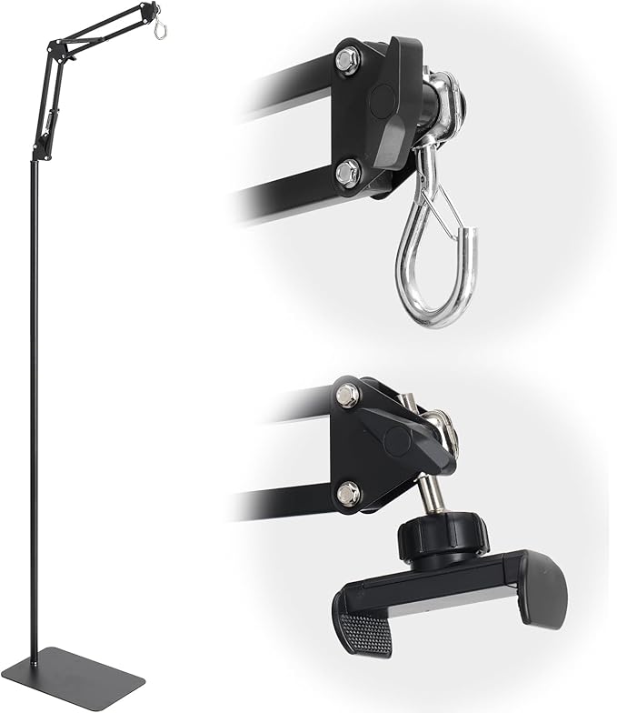 Reptile Lamp Stand, 15-46 Inch Heat Lamp Stand with Sturdy Base, Adjustable Reptile Heat Lamp Stand Holder for Bearded Dragon Turtles Snake and Chicks