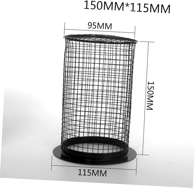 Round Reptile -Scald Lamp Cover Black Pet Lampshade for Terrariums Heat for Reptiles and Amphibians Easy Suspension Screws