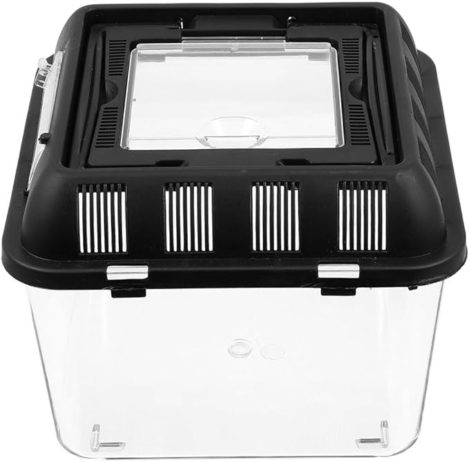 Transparent Reptile Breeding Box with Ventilation Climbing Pet Storage Container for Turtles and Other Reptiles Feeding Case for Pet Display