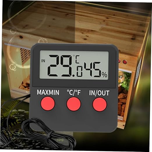 2sets Accurate Temperature Humidity Monitor Thermohygrometer for Turtle Tank Reptile Thermostat Digital Thermometer for Home Egg Incubator