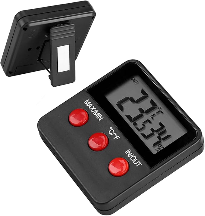 Digital LCD Thermometer, Hygrometer Temp Humidity Monitor Meter for Egg Incubator Pet Keeping, Room Hygrometer and Humidity Gauge, Temp Monitor Meter