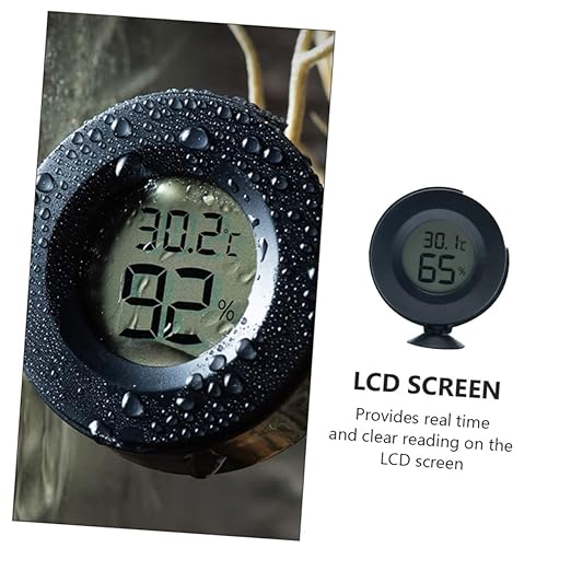 Kisangel 1pc Digital Thermometer Hygrometer for Reptiles Accurate Temperature Humidity Monitor Cup Switchable Material for Terrarium Use