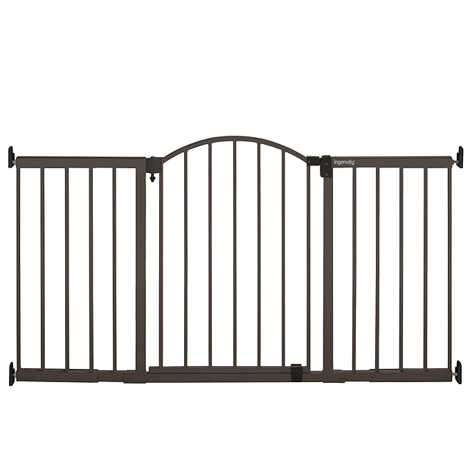Ingenuity Decorative Extra Wide Baby Gate & Dog Gate, 44"-72" Wide, 36" Tall, Hardware Mounted, Install in Hallways, Bottom of Stairs, or Large Openings - Bronze