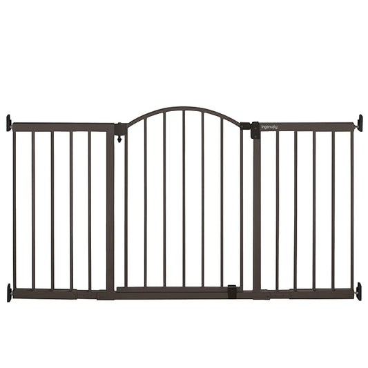 Ingenuity Decorative Extra Wide Baby Gate & Dog Gate, 44"-72" Wide, 36" Tall, Hardware Mounted, Install in Hallways, Bottom of Stairs, or Large Openings - Bronze