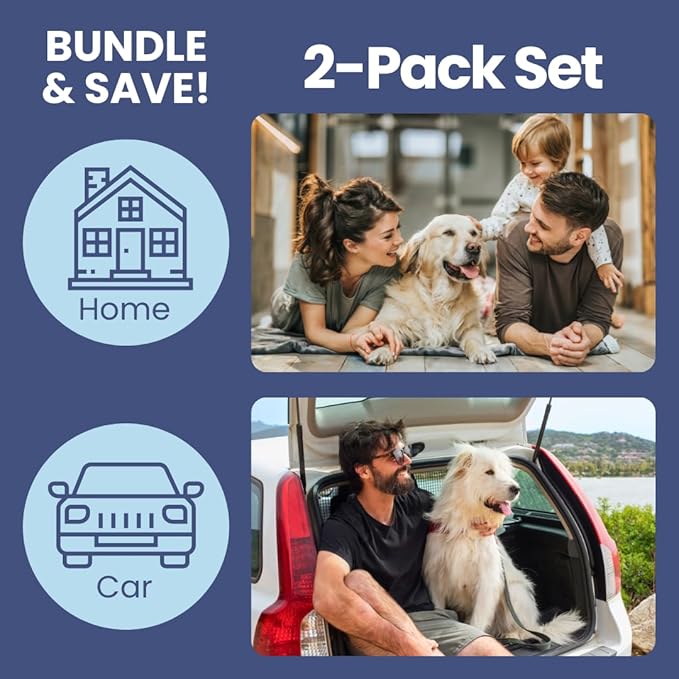 Dog First Aid Kit - Vet Approved Emergency Supplies - Pet First Aid Kit Guide, Tick Remover, Slip Leash & Medical Essentials for Home, Camping, Car, RV, Travel (Essential 2-Pack)