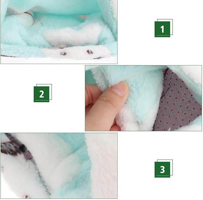 Hemobllo Soft Guinea Pig House & Sleeping Bag, Detachable Washable Hamster Hideout - Warm Small Pet Bed for Hedgehog, Chinchilla & Rats - Cozy Guinea Pig Cage Accessories & Bedding, Forest Green