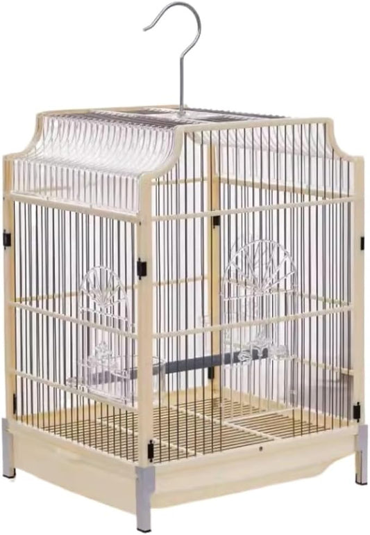 Bird Cage Decorative Bird Cage Hanging Metal Plastic Birdcages House Carrier for Birds Home Decor(H)