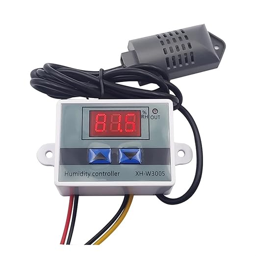 W3005 Digital Hygrometer for Incubator LED Humidity Controller Sensor Meter Detector Control Switch Hygrostat AC 220V DC 12V 24V(DC 12V)