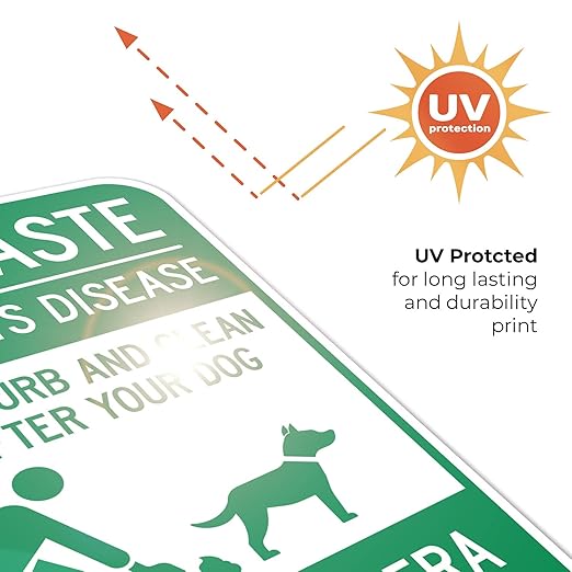 Pet Waste Leash-Curb and Clean Up After Your Dog Under Camera Surveillance Sign, (SI-63188) 12x18 Inches, Rust Free .063 Aluminum, Fade Resistant, Made in USA