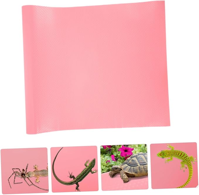 High-Density Soft Reptile Carpet Substrate Mat for Leopard Gecko and Tortoise Terrariums Easy-Cut and Wipe Bedding Accessory for Bearded Dragon Snake Lizard Habitat Pink