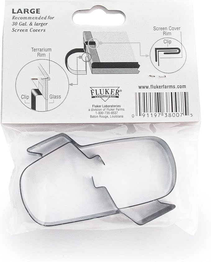 Fluker's Metal Screen Cover Clip for Reptile Terrariums