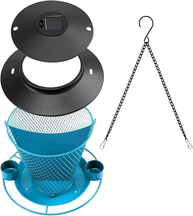 Garden Bird Feeder Weather Rain Protections Feeding Station with Water Bowl Hanging for Outdoor Wild