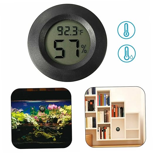 VICASKY 4pc Compact Digital Thermometer Hygrometer for Reptile Fish Tank Home Use Reptile Humidity Gauge Pet Box Temperature