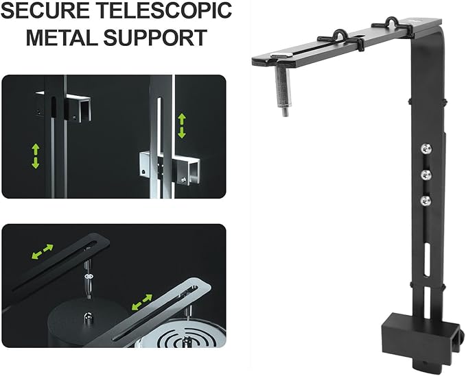 Asixxsix Fish Drop Light Mount, Adjustable Metal Light Holder, Lamp Holder Fishtank Light Stand Aquarium Light Riser Lamp Bracket for Reptile Glass Terrarium Full Spectrum Drop Light