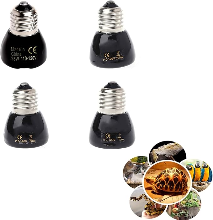 Heat Lamp Bulb Light Ceramic Heat Emitter for Brooder Snake 100W