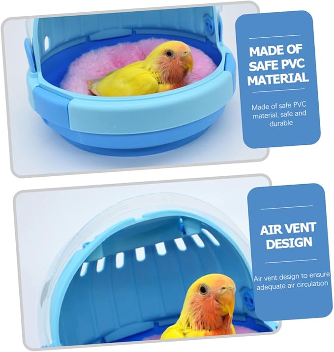Sosoport Portable Handheld Parrot Carrier View Detachable Base for Easy Cleaning Vented for Fresh Air Travel Cage for Small Birds