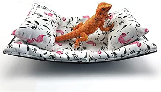 Bearded Dragon Hammock Lizard Hammock Reptile Bed with Pillow Lizard Habitat Soft and Warm Small Animal Sleeping Bag Set