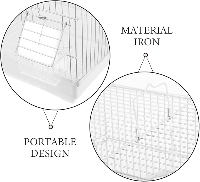 VANZACK Portable Metal Bird Carrier Cage for Parrots Cockatiels Conures Spacious Secure Travel Cage with Lockable Door for Outings and Home Use