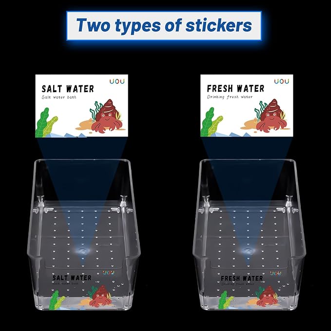 2 Pack Large Hermit Crab Water Tank,Hermit Crab Cage with Climbing Ramps,Hermit Crabs Salt Water Pool for Small or Medium Hermit Crabs Climbing Toys (2Pack Large)