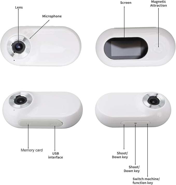 XUMIUZIY Pet Collar Camera, 1080P Camera for Dogs Cats with LCD Display, 170° Wide Angle, 5 Minutes Video Recording, 3 Hours Battery Life, Mini Action Cameras for Video Records