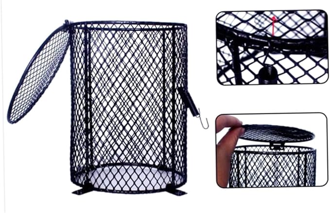 Milisten Reptile Scald Lampshade Cover for Heating Lamp Black Round PET Lampshade Suitable for Reptile Habitats and Terrariums Protects from Heat