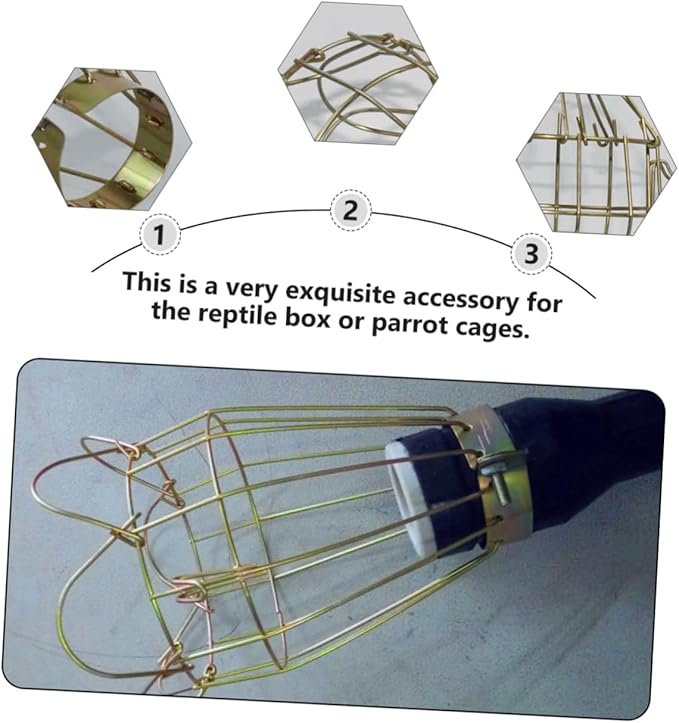 3pcs Reptile Lamp Cover Iron Scalding Guard for Heat Lamps Easy Installation Suitable for Turtles Rabbits and Hamsters Protective Mesh