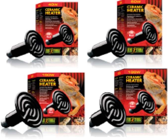 Exo Terra's Ceramic Heater - 40 W Lamp Pack for Reptile Heat, Ceramic Emitter with 150-Watt Ceramic Heat Emitter, Compatible with Exo Terra Light and Thermostat