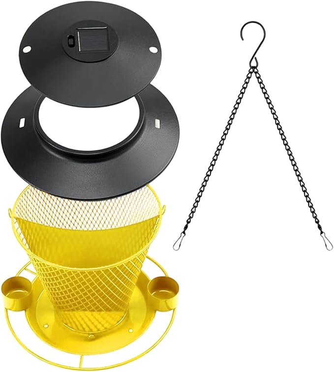 Garden Bird Feeder Weather Rain Protections Feeding Station with Water Bowl Hanging for Outdoor Wild
