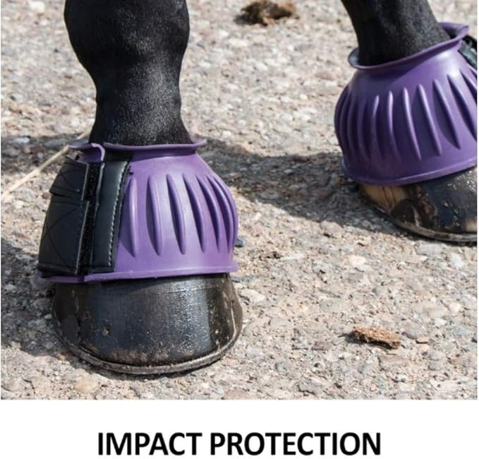 Dura-Tech Ribbed Rubber Double Lock Bell Boots for Horses | Ultimate Horse Protection | Heavy-Duty Impact Shield | No-Rub Design | Secure Double Lock Closure