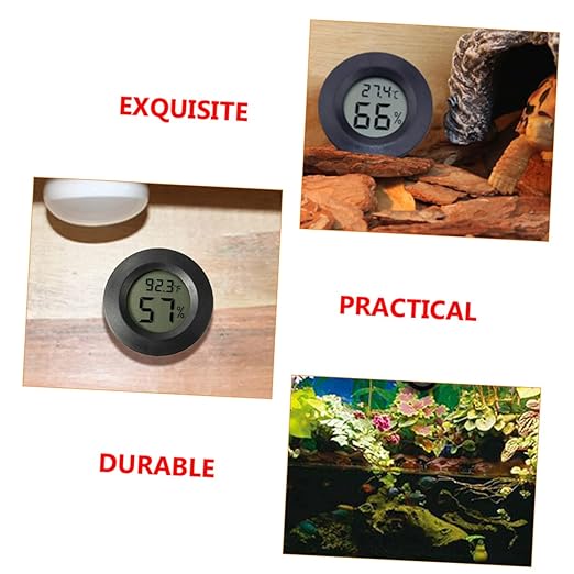 POPETPOP 14pcs Mini Hygrometer for Terrarium Compact Humidity and Temperature for Reptile Tanks Indoor and Outdoor Use Design