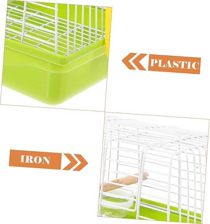 Happyyami Portable Wire Bird Carrier Cage with Handle for Parrots and Small Birds Metal Travel Cage with Ventilation for Outdoor Trips Comfortable and Safe