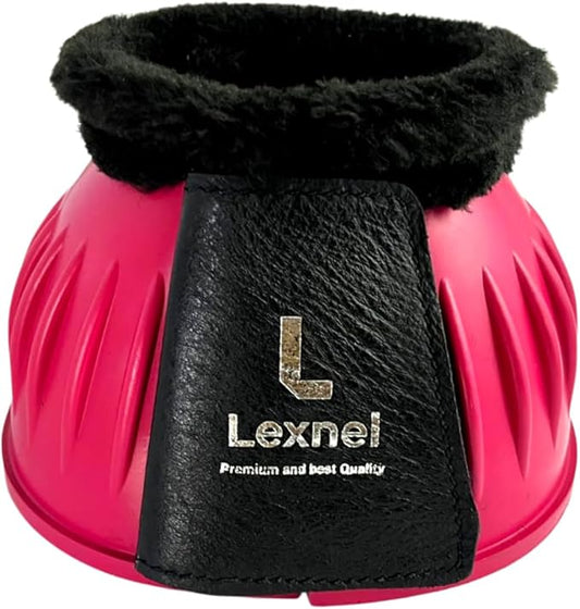 Rubber Bell Boots, Durable Bell Boots for Horse – Superior Hoof Protection and Comfort (1 Pair) (Pink, X-Large)
