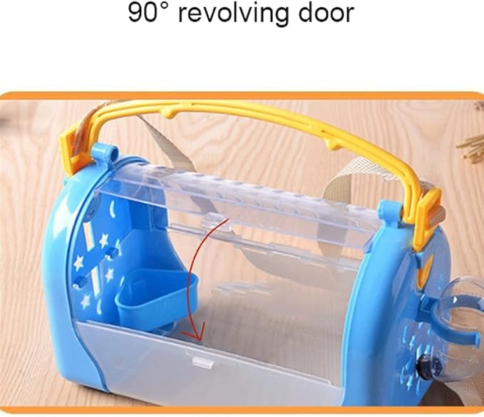 YYDS Plastic Bird Travel Carrier Clear View and Portable Bird Parrot Cage Small and Lightweight Bird Cage for Cockatiels Green Cheek Finch (Size : 25 * 13 * 17cm)