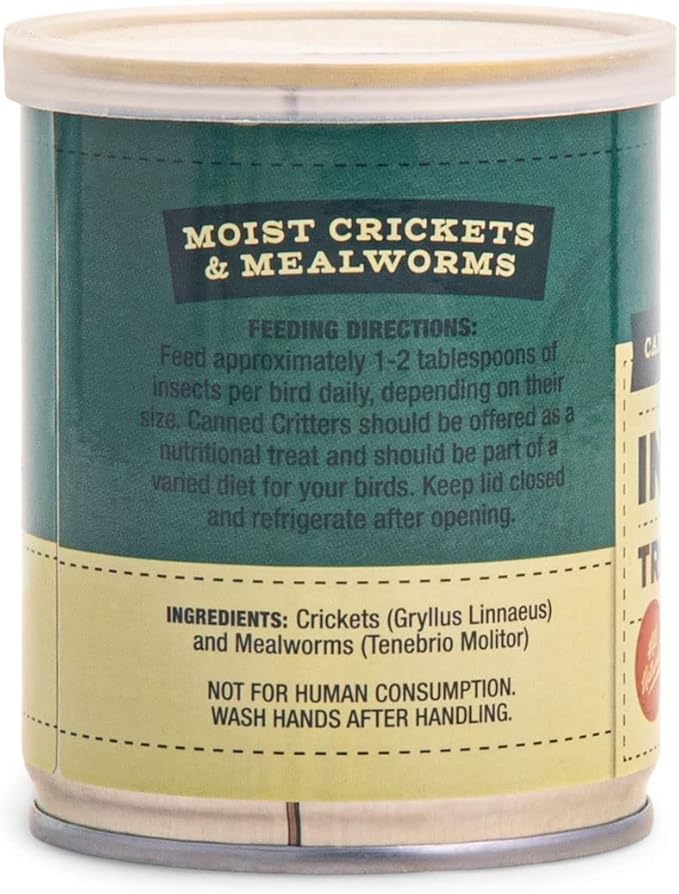 Fluker's Culinary Coop Canned Mealworms and Crickets Chicken Treat, All Natural and Packed with Protein, 2.75 oz