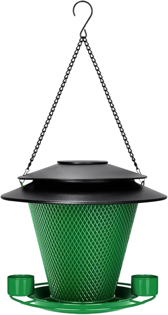 Garden Bird Feeder Weather Rain Protections Feeding Station with Water Bowl Hanging for Outdoor Wild