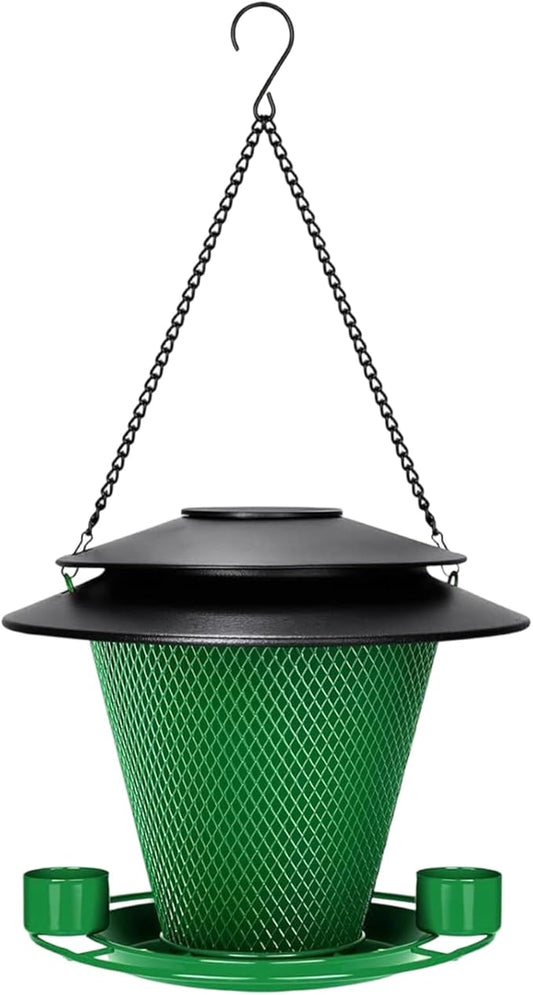 Garden Bird Feeder Weather Rain Protections Feeding Station with Water Bowl Hanging for Outdoor Wild