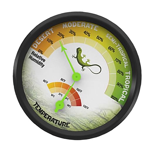 BESPORTBLE High-Precision Dual Hygrothermograph Reptile Tank Thermometer Hygrometer with Back Sticker for Accurate Temperature and Humidity Monitoring in Pet Rearing Boxes and Vivariums