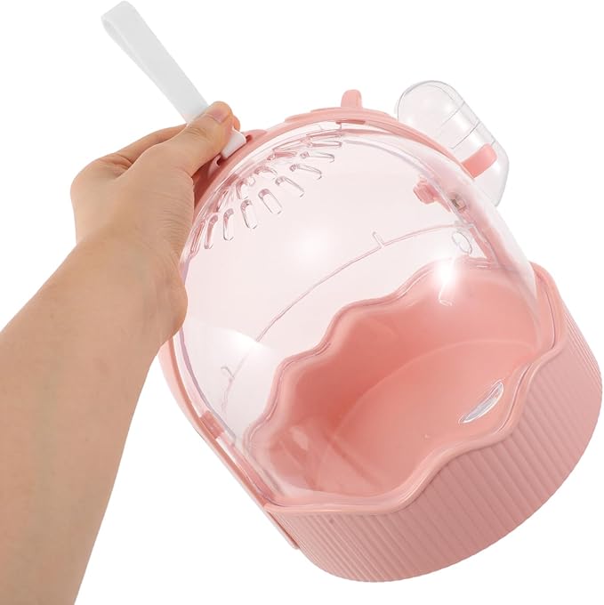 Milisten Portable Parrot Bird Cage for Outdoors, Breathable Medium Parakeet Travel Carrier with Large Space and Handle, Lightweight Pink Travel Cage for Small to Medium Birds