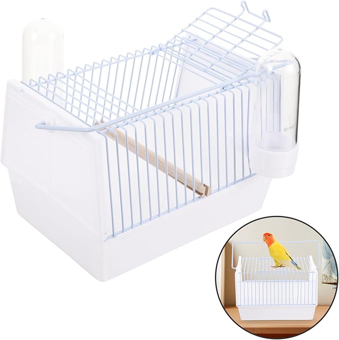1set Portable Bird Cage for Parrots and Birds Handheld Travel Carrier Wire Design for Outings Lightweight and for Car Seats and