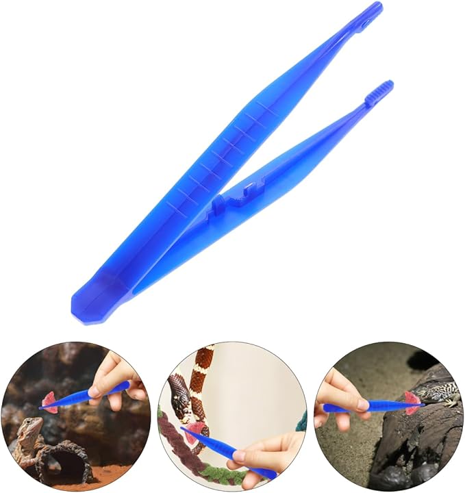 Garneck Reptile Feeding Clamp 6pcs Plastic Tweezers for Scorpion Lizard Snake Care