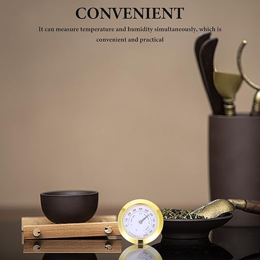 Hygrometer Round Humidity Gauge Compact Indoor Humidity Monitor for Tea Boxes Patios and Aquariums Design for Use Easy to Read Display