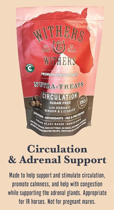 Withers & Withers Sugar-Free Horse Treats – Ginger, Licorice with Oat Bran Horse Cookies, Goat Treats, Healthy Equine Snacks 16 Oz, 100% Compostable Bag – Humane Plant-Based Ingredients for Horses