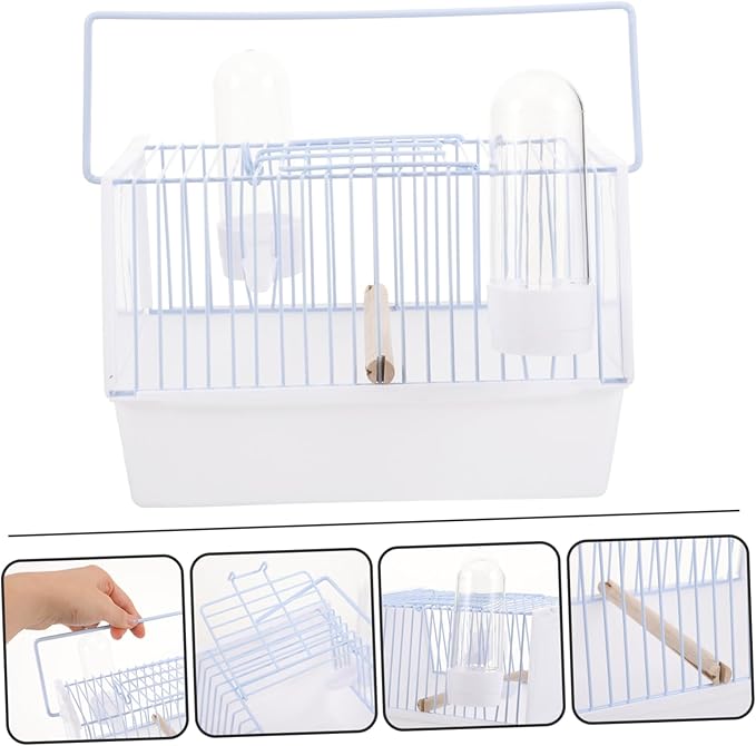 1set Portable Bird Carrier Travel Cage Handle for Pets Lightweight Parrot Transportation Cage for Hiking Travel and Outings