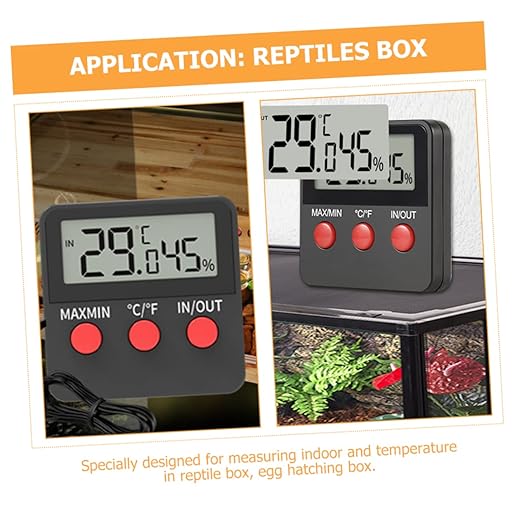 HANABASS 2Sets Digital Hygrometer and Reptile Temperature Monitoring Device for Lizard Tanks Indoor Humidity Control with Display for Accurate Readings