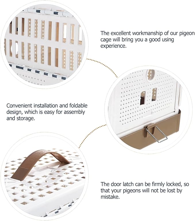 Foldable Bird Cage ABS Material, Stable Travel Design, Secure Closure for Parakeets & Parrots, Bird Transport Carrier