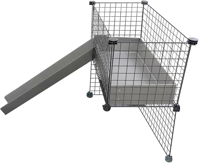 GuineaDad Piggy Condo – C&C Cage Balcony for Guinea Pigs & Small Animals with Coroplast Base | Acrylic and C&C Grids for Small Pets (C&C Grids, with Pillar)