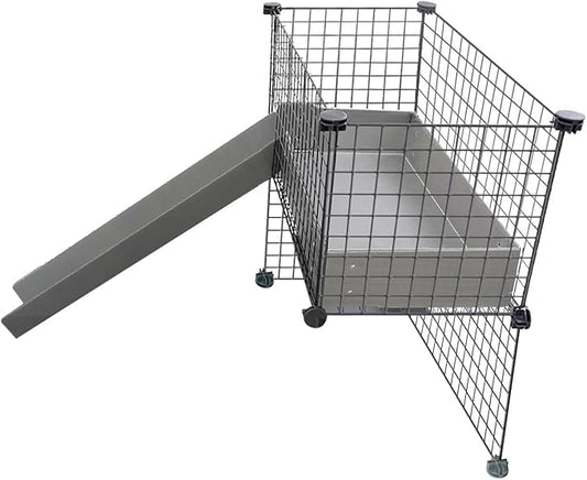 GuineaDad Piggy Condo – C&C Cage Balcony for Guinea Pigs & Small Animals with Coroplast Base | Acrylic and C&C Grids for Small Pets (C&C Grids, with Pillar)