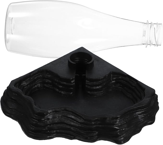 Reptile Automatic Water Feeder for Tortoises and Lizards Black Smooth Surface Design Convenient and Practical Drinking Fountain for Terrarium Use