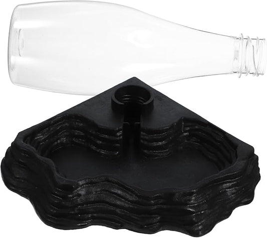 Reptile Automatic Water Feeder for Tortoises and Lizards Black Smooth Surface Design Convenient and Practical Drinking Fountain for Terrarium Use