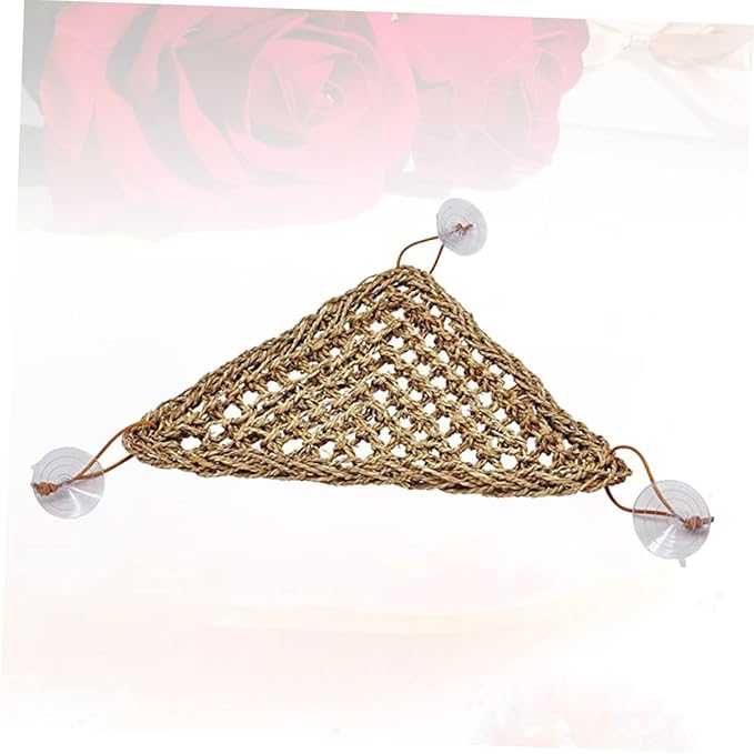 Yardwe Stable Triangle Reptile Hammock for Lizards Small Crabs and Geckos Elevated Swing Bed with Suckers for Comfortable Play and Shedding Support